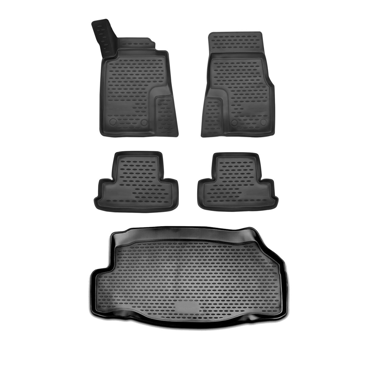 Ford Mustang Floor-Trunk Mats - Omac - 3D - Black - '10-'14